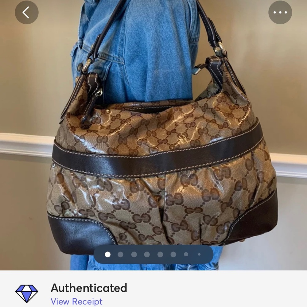 AUTH Gucci GG Monogram Bag in Brown